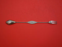 Coin Silver by Albert Coles Olive Spoon /fork combination GW brite-cut  9 5/8"