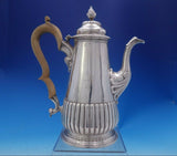 English Georgian Sterling Silver Tea Pot Wood Handle Pineapple Finial (#3961)