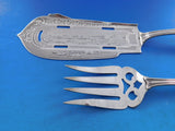 Leaf AKA Shell by Albert Coles Coin Silver Fish Serving Set Etched Boat Men Lake