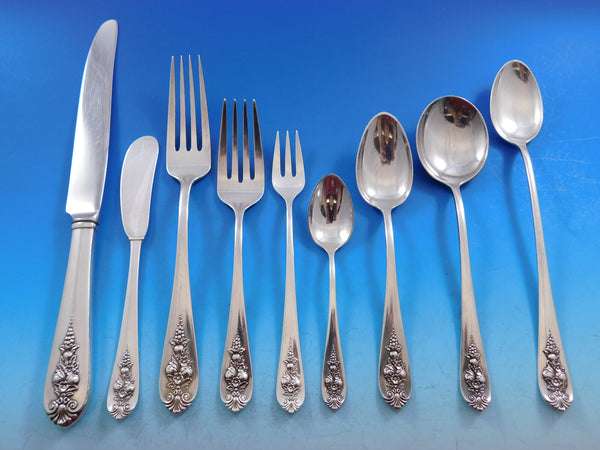 Pendant of Fruit by Lunt Sterling Silver Flatware Set for 8 Service 89 pieces