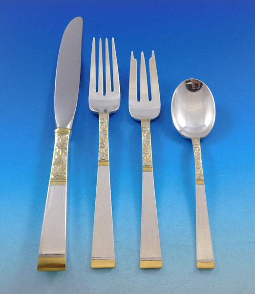 Golden Scroll by Gorham Sterling Silver Flatware Set Place size Service 38 pcs