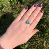 10k Gold Victorian Sleeping Beauty Genuine Natural Turquoise Ring 10.25 (#J6567)
