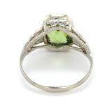 14k White Gold 3.24 Carat Cushion Cut Genuine Natural Peridot Ring (#J6551)