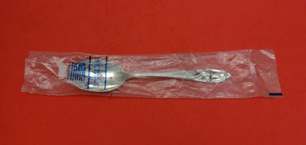 Silver Iris by International Sterling Silver Serving Spoon Pierced 8 3/8" New