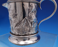 Architectural Repousse by Bailey and Co Sterling Silver Creamer Beaded (#7519)