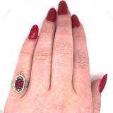 2.30ct Genuine Natural Garnet Filigree 10k White Gold Ring Jewelry (#J5774)