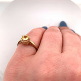 14k Yellow Gold Filigree Ring w/ .61ct Yellow Genuine Natural Sapphire (#J5567)