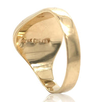 14k Yellow Gold 1/2" Men's Plain Signet Ring Size 6.75 Jewelry  (#J6619)