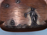 Applied Metals by Gorham Copper Tray w/ Silver Woman Flowers Butterflies (#7859)