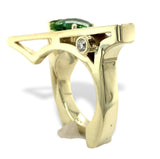 14k Yellow Gold Custom Genuine Natural Peridot Diamond Ring by Harry Roa #J7312