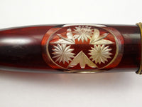 Crystal Cranberry Cut Glass Tussie Mussie Posey Posy Holder (#J1200)