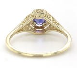 Rare 14k Yellow Gold .55ct Purple Genuine Natural Sapphire Filigree Ring (#7173)