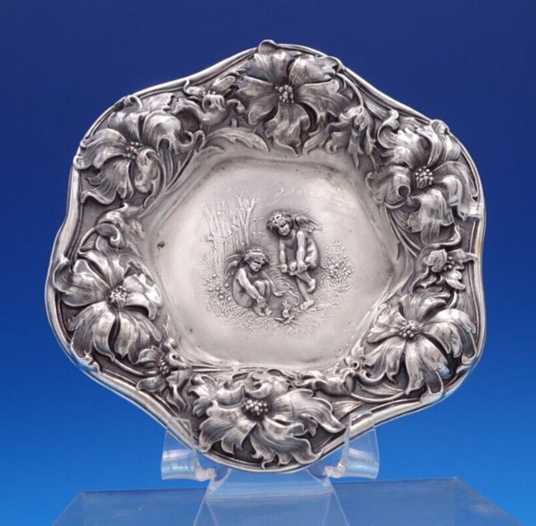 Cupid's Nosegay by Unger Sterling Silver Candy Dish Cupids Warming by Fire #7763