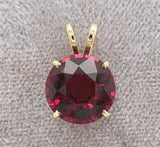 14k Yellow Gold 4.54 Carat Rhodolite Genuine Natural Garnet Pendant (#J7454)