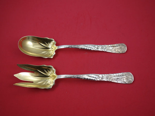 Vine by Tiffany Sterling Silver Salad Set GW 10" Peapod Motif IN TIFFANY BOOK