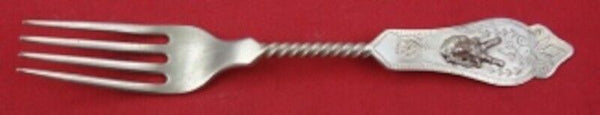 Saxon Stag by Duhme Coin Silver Dessert Fork BC Twisted with Pointed End 6 1/8"