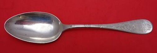 King William Engraved by Tiffany and Co Sterling Silver Serving Spoon w/Grapes