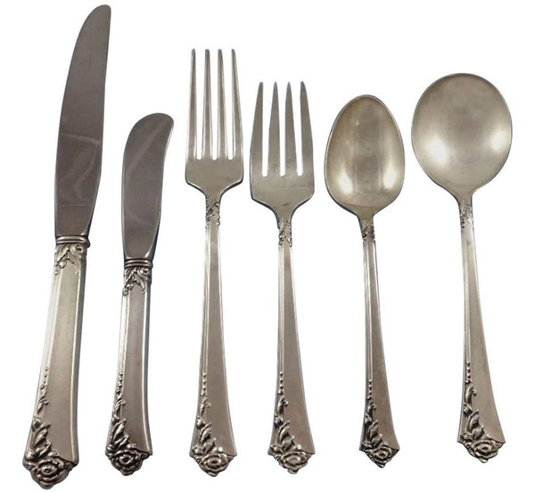 Damask Rose by Oneida Sterling Silver Flatware Set Service 57 Pieces Place Size