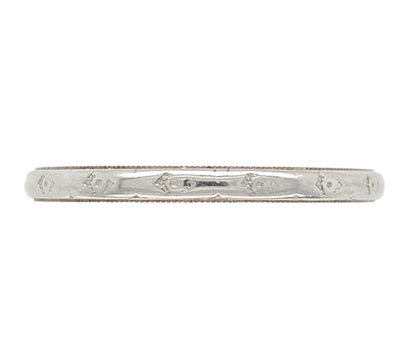18k White Gold Wedding Band Ring Size 6.75 Jewelry (#J7282)
