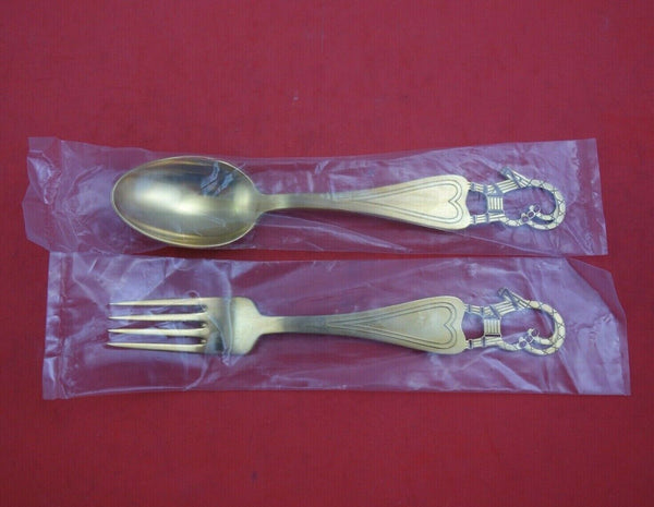 Christmas by A. Michelsen Sterling Silver Fork and Spoon Set 2pc 1948 Ram