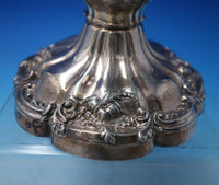 Silverplate Candlestick Floral Motif #5688 9" x 2 1/4" (#5827)