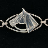 Sterling Bracelet Five Panel Horses Carl Art (#J5483)