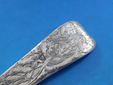Lap Over Acid Etched by Tiffany Sterling Silver Oyster Ladle w/ Oysters Seaweed