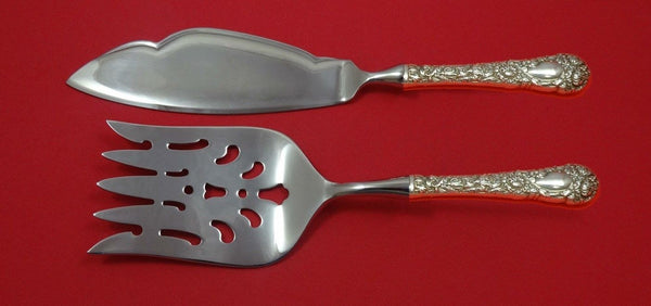Chrysanthemum by Durgin Sterling Silver Fish Serving Set 2 Piece Custom HHWS