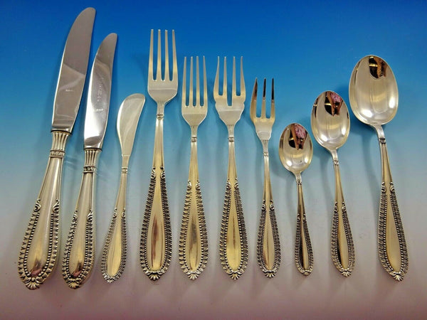Gran Paris by Camusso Sterling Silver Flatware Set 12 Service 134 Pieces Dinner