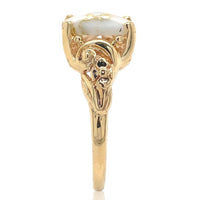10k Yellow Gold 3.16ct Genuine Natural Gold Vein Quartz Ring Size 9.25 (#J6937)