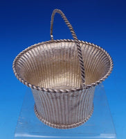 Jones Ball and Poor Coin Silver Basket with Handle 3 1/8" x 5" 7.41 ozt. (#8312)