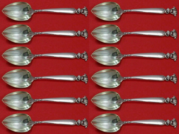 Romance of the Sea by Wallace Sterling Silver Grapefruit Sp Custom Set 12 pcs