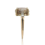 14k Gold Ring w/ Sierra Nevada CA 4.2ct Genuine Natural Gold Vein Quartz (#6991)