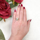 10k Gold Ring with 3.01ct Genuine Natural Gold Vein Quartz Size 6.5 (#J7210)