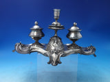 Coin Silver Double Inkwell with Bust of Women & Acanthus Leaves c. 1840 (#6177)