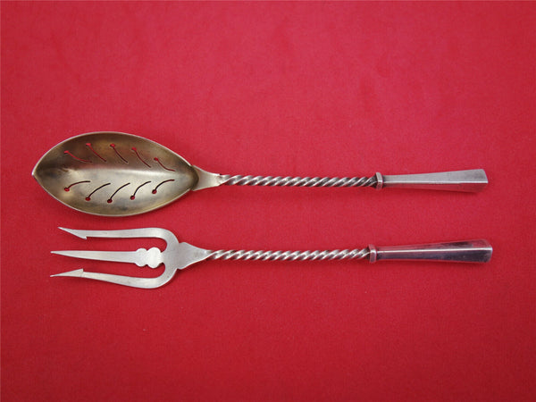 Dominick and Haff Sterling Silver Olive Set Fork and Spoon 2pc 5"