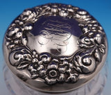 Alvin Sterling Silver Powder Jar with Cut Crystal Glass 3" Ht Floral (#9144)