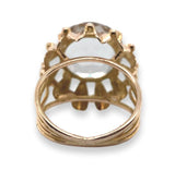 Mid-Century Modern 14k Rose Gold Genuine Natural Smoky Quartz Ring (#J7095)