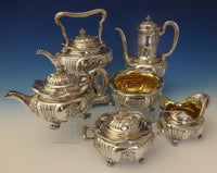 Tiffany and Co Sterling Silver Tea Set w/ Chrysanthemums 6pc One-Of-A-Kind #0157