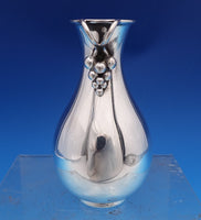 Grape by E. Dragsted Danish Sterling Silver Vase 3-D Grapes #176 4 1/4" (#8475)