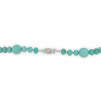 9-10mm Kingman Genuine Turquoise and 6mm Campito Bead Necklace 24 1/4" (#J6760)