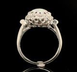14k White Gold Genuine Natural Opal and Diamond Ring Size 5.5 Jewelry (#J6494)