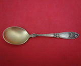 Fleur de Lis by Alvin Sterling Silver Chocolate Spoon Gold Washed 4" Antique