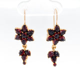 Genuine Natural Bohemian Garnet Drop Dangle Earrings w/ New 14k Wires (#J6488)