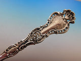 Regent by Durgin Sterling Silver Salad Serving Fork w Bar Ribbons BC Swag 9 3/4"