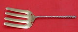 Double Twist #9 by Whiting Sterling Silver Asparagus Fork 9" Gold Washed