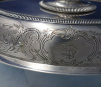 H.E. and Co English Silverplate Vegetable Dish Covered Removable Handle (#5753)