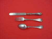 Rose by Wallace Sterling  Junior Set 3-pc Knife 7 1/2" fork 6 1/8" spoon 5 1/4"