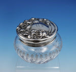 Wild Rose by Watson Sterling Silver and Glass Dresser Jar 3" Tall (#3265)