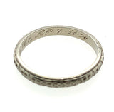 18k Gold Wedding Band Ring Floral Pattern Engraved Dated 1929 Size 7 (#J5902)